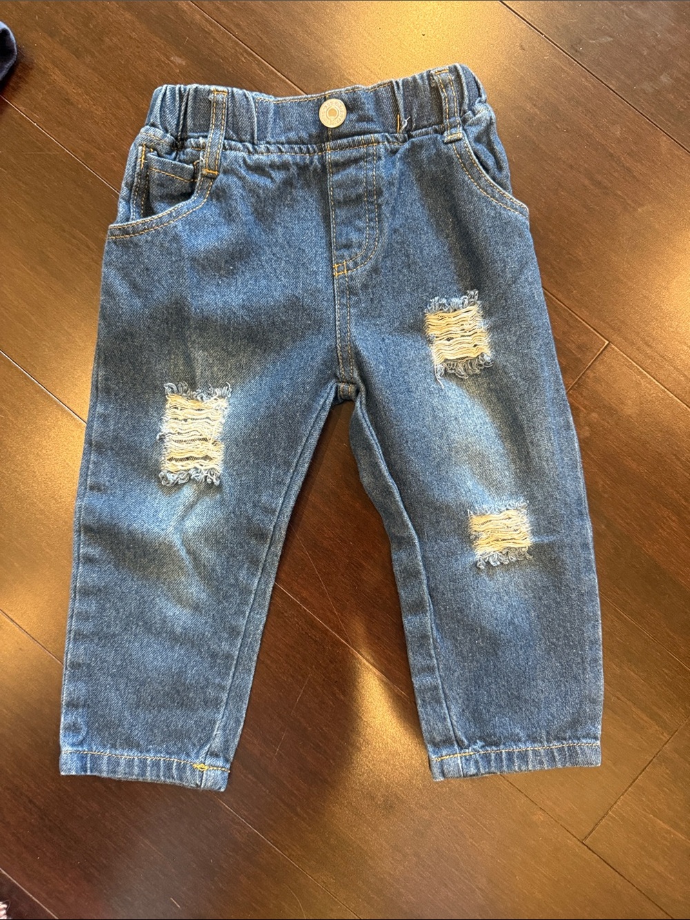 Kids Distressed Blue Denim Jeans
